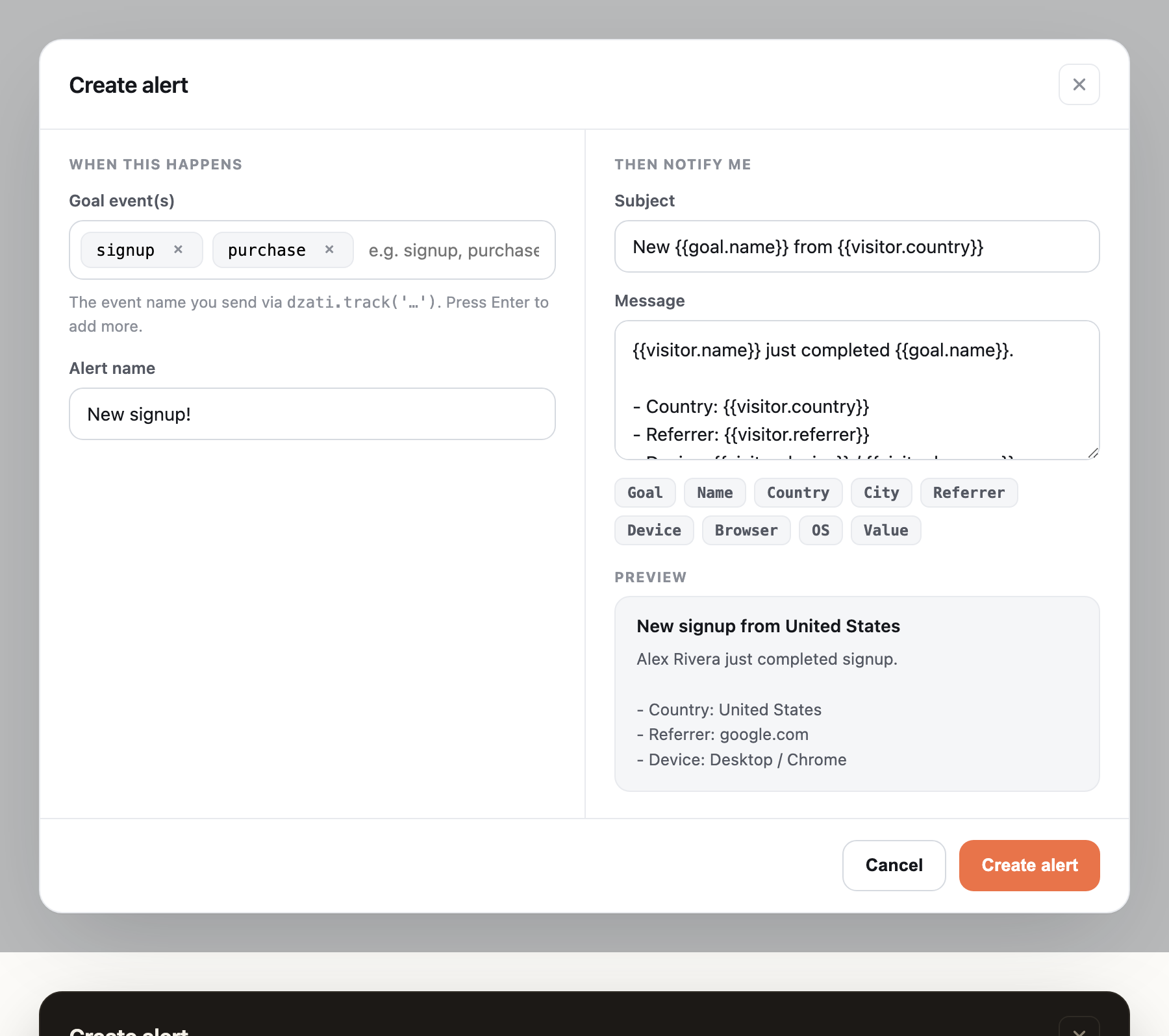 Building an alert